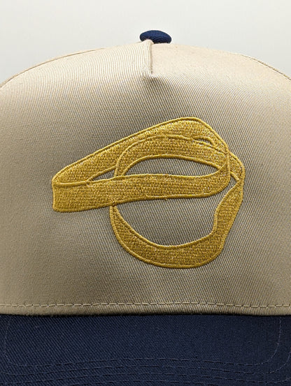 TAN / NAVY TWO BANDZ SNAPBACK