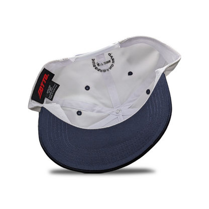 WHITE / NAVY TWO BANDZ SNAPBACK