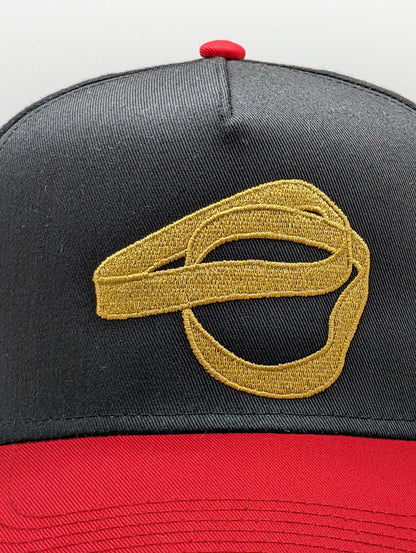 BLACK / RED TWO BANDZ SNAPBACK