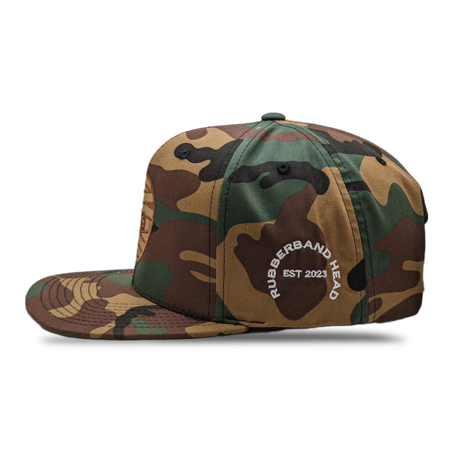 CAMO RUBBERBAND HEAD SNAPBACK