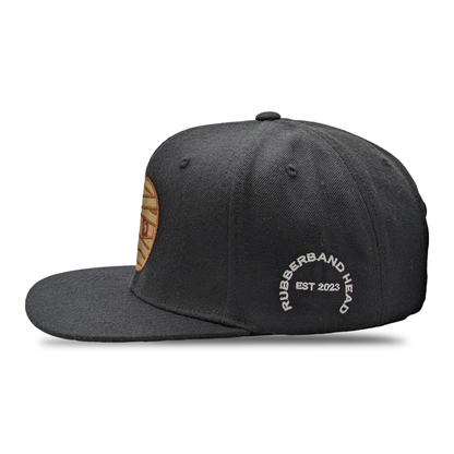 BLACK RUBBERBAND HEAD SNAPBACK