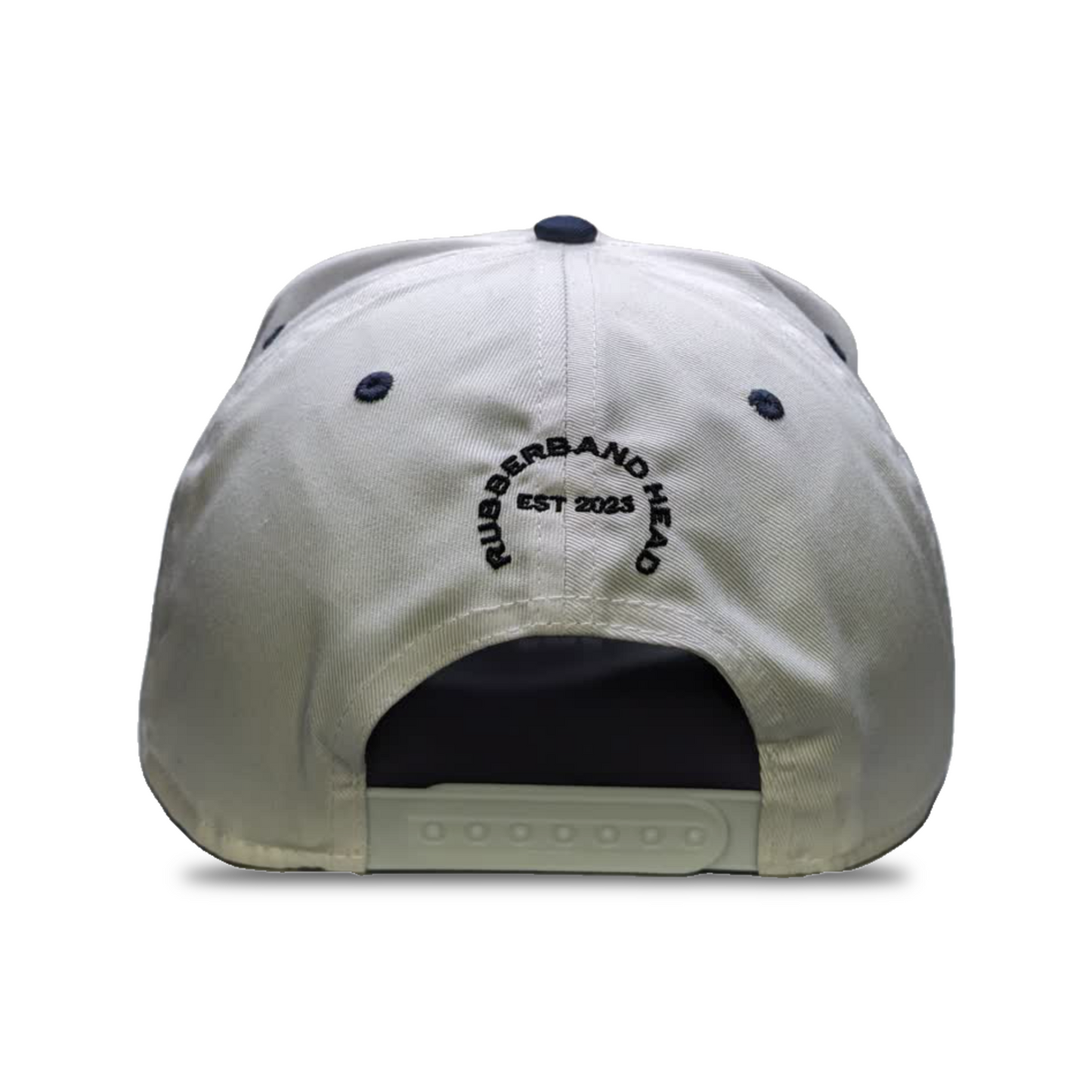 WHITE / NAVY TWO BANDZ SNAPBACK