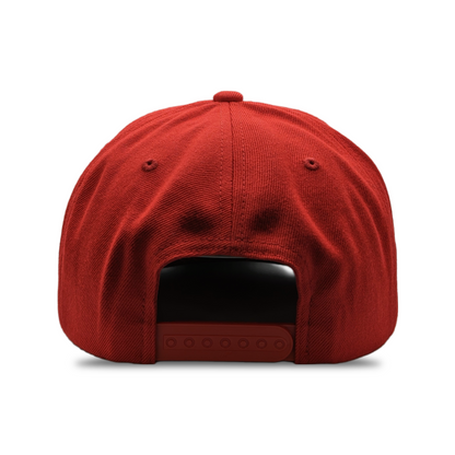 CHERRY RED RUBBERBAND HEAD SNAPBACK